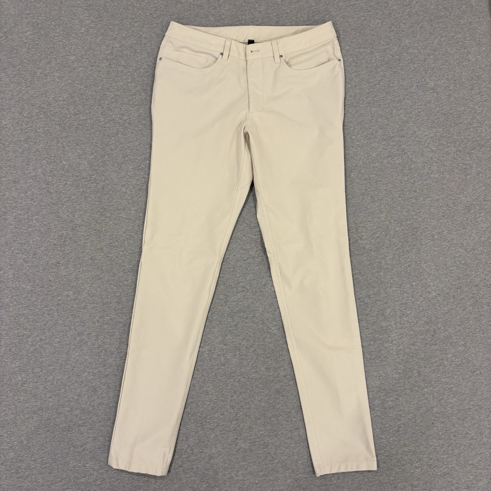 Lululemon Commission ABC Pants Men's Size 33x34 White Twill Fabric Trousers